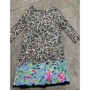 Lilly Pulitzer Women's M Ophelia Dress Onyx Can You Zee Me Engineered Dress
